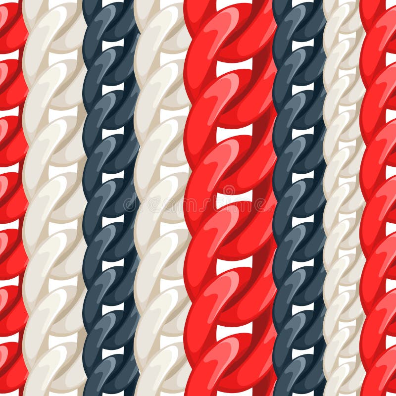 Colorful Plastic or Metal Chains Pattern Stock Vector Illustration of