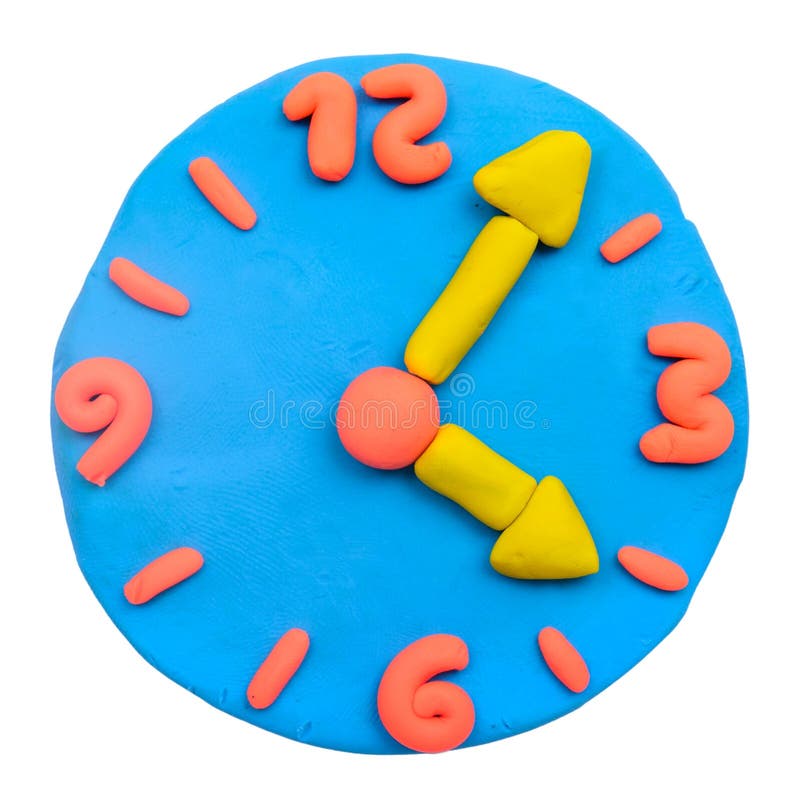 Colorful plasticine clay clock