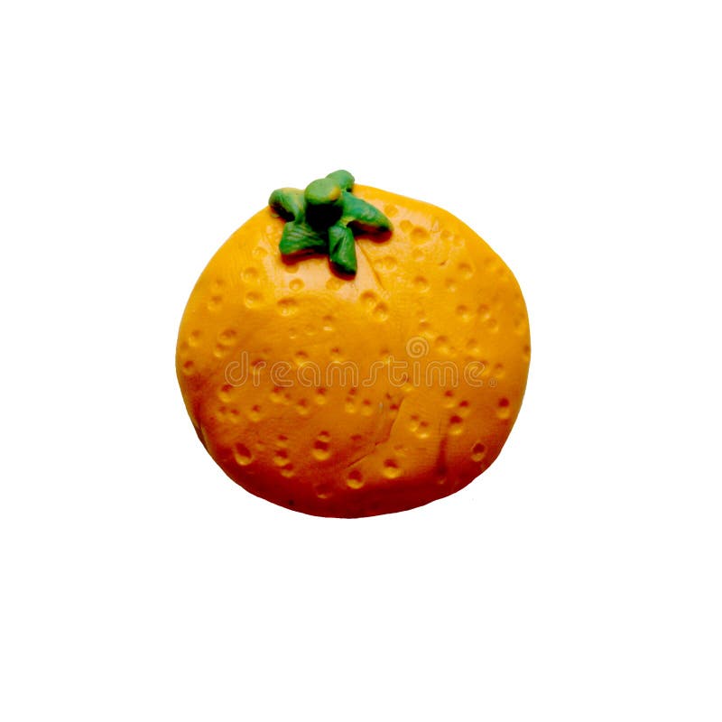 Colorful plasticine handmade 3D fruit orange icon isolated on white background. Colorful plasticine handmade 3D fruit icon isolated on white background stock images Colorful plasticine handmade 3D fruit orange icon isolated on white background. Colorful plasticine handmade 3D fruit icon isolated on white background stock images