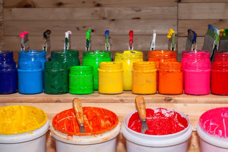 Colorful Plastisol Ink for Print Tee Shirt Stock Image - Image of colour,  manufacturer: 151891697