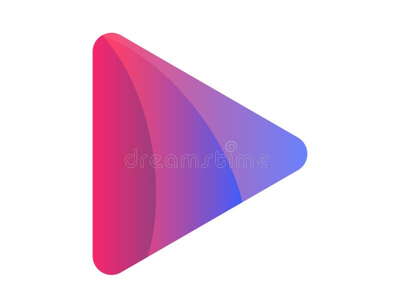 Colorful play media button. Icon of video and audio player in realistic gradient. Pause or record movie illustration. Vector EPS