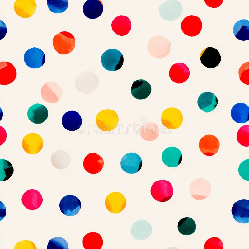 Colorful polka dot pattern on a light background showcasing vibrant hues and playful design elements vector illustration