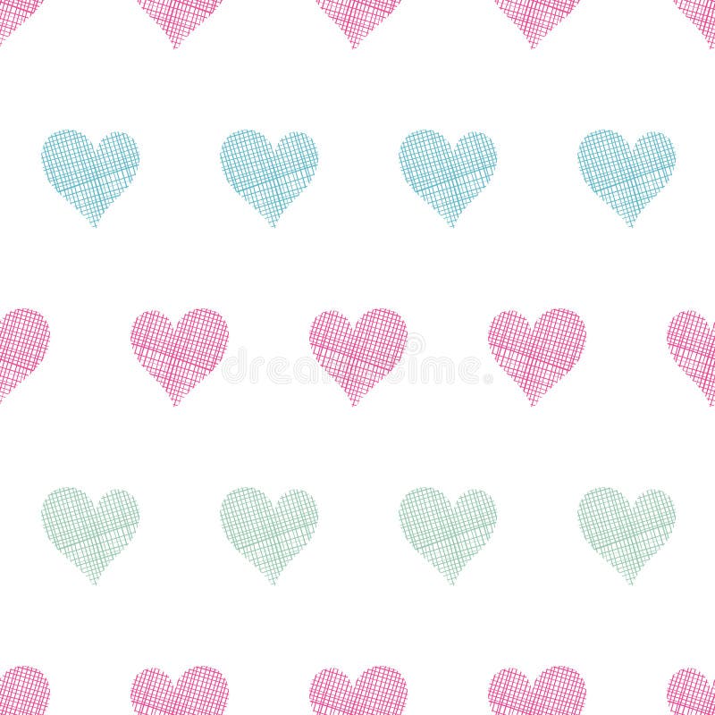 Colorful polka dot textile hearts seamless pattern