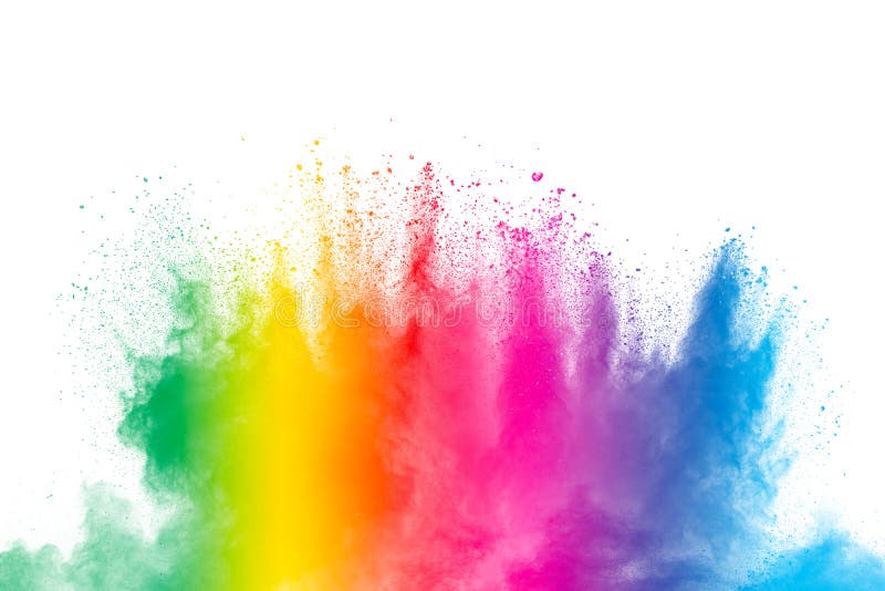 Colorful Powder Explosion on White Background. Abstract Pastel Color Dust  Particles Splash Stock Image - Image of orange, green: 144723703