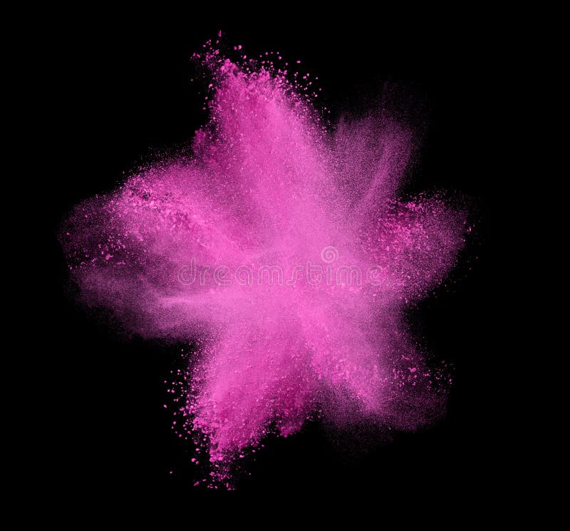 Colorful Powder Splash Isolated on Black Stock Photo Image of