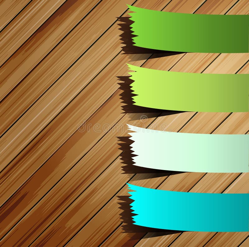 Colorful presentations sticker on wood vector illustration Colorful presentations sticker on wood vector illustration