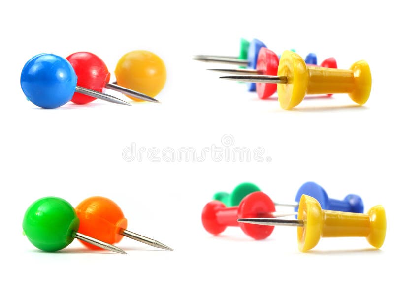 Two round push pins stock photo. Image of round, push 35087984