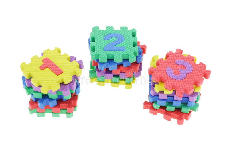 Colorful puzzle blocks stock images