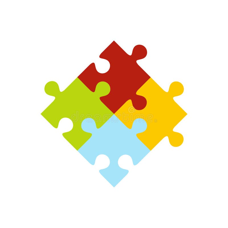 Colorful puzzle icon stock illustration