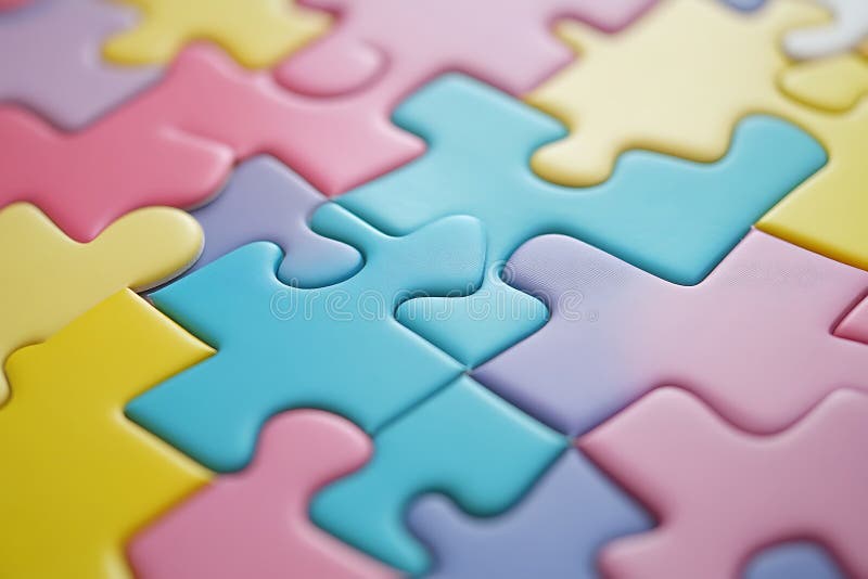 Colorful puzzle pieces interlocking creatively teamwork collaboration concept symbolic representation unity togetherness solution vector illustration