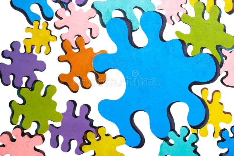 Colorful puzzles over white