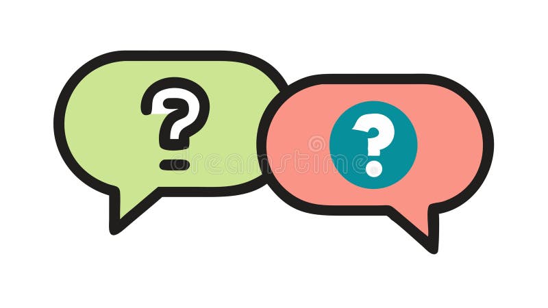 Colorful Question Bubbles Icon, Support FAQ Symbol, vector design Generative AI royalty free illustration