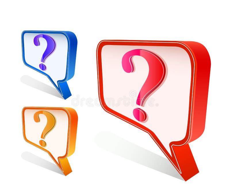 Colorful question mark on chat sign royalty free illustration