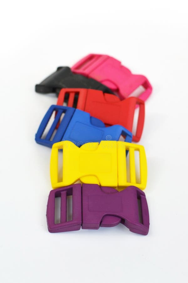 Colorful Quick Side Release Plastic Buckles on White Background Stock Image Image of curve