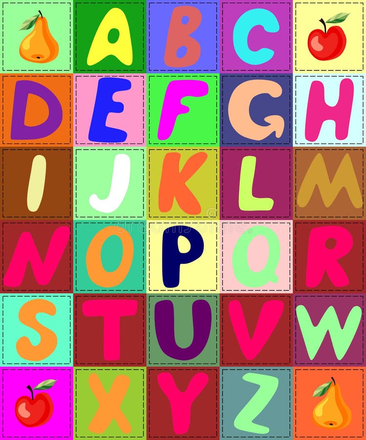 Colorful patchwork english alphabet. Isolated quilt letters in
