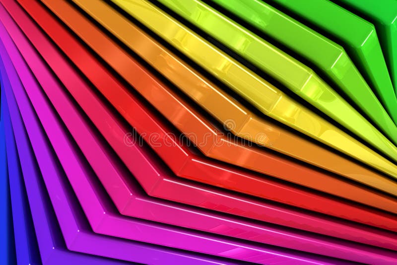 Colorful rainbow abstract background of stacked glass planes