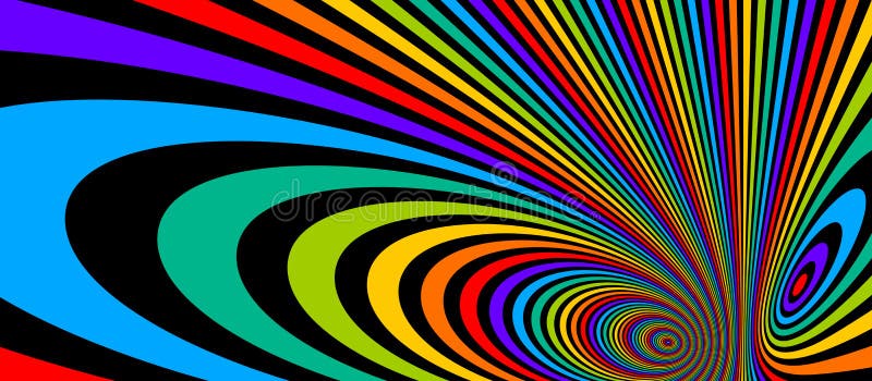 Colorful Rainbow Abstract Vector Lines Psychedelic Optical ...