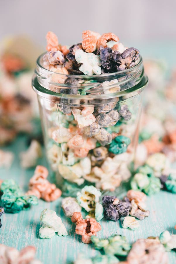 Colorful Rainbow Candy Popcorn Stock Image Image of delicious