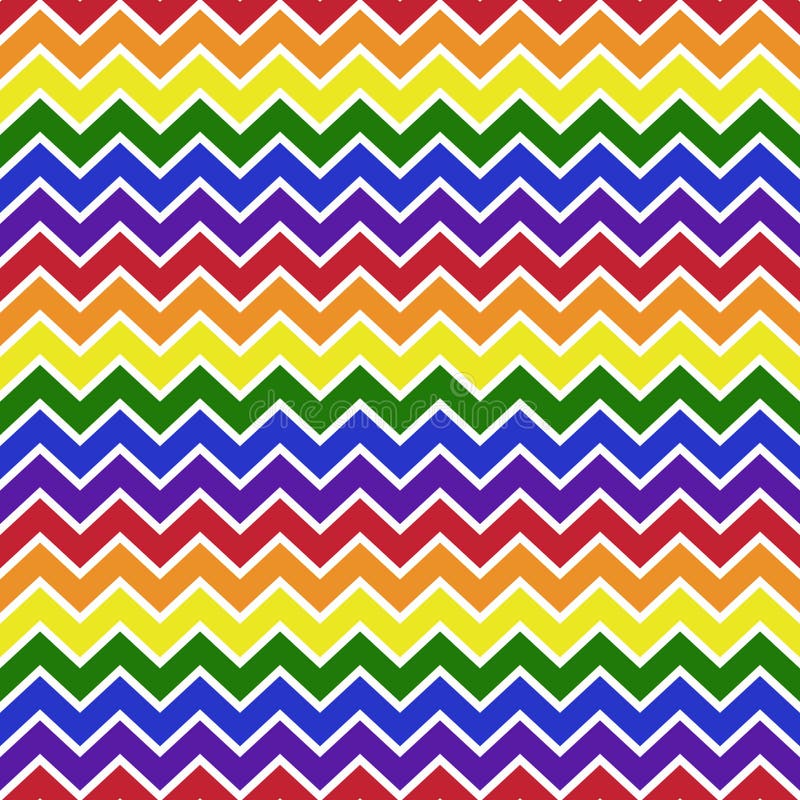 Rainbow Chevron Seamless Pattern Stock Vector Illustration of orange