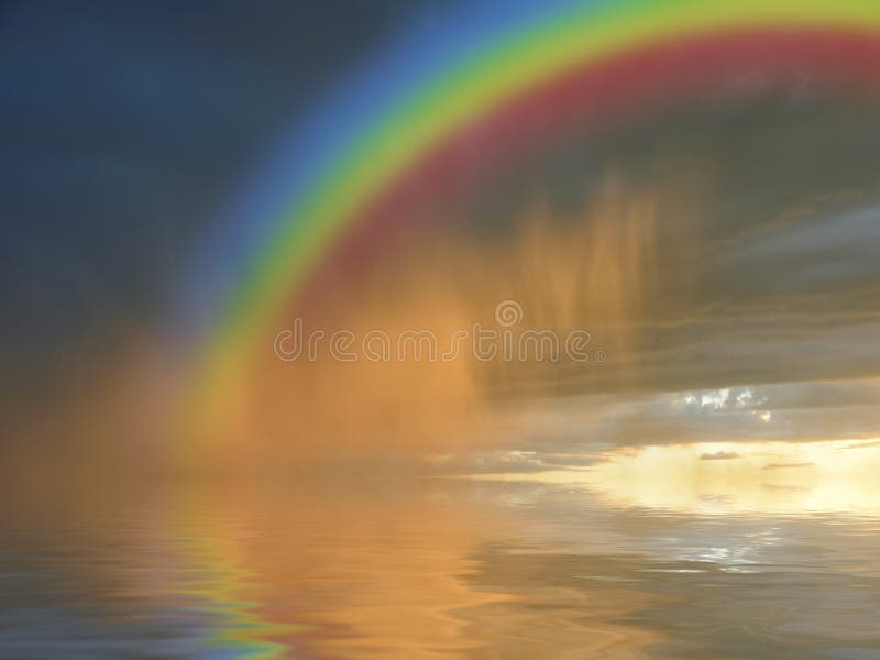 Colorful rainbow over water royalty free stock photography Colorful rainbow over water royalty free stock photography
