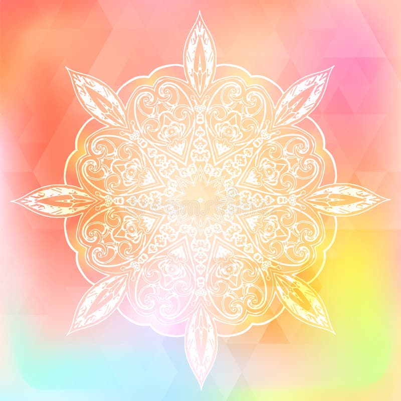 Arcobaleno colorato triangolare sfondo doodle mandala ornamento floreale per il vostro disegno di web.