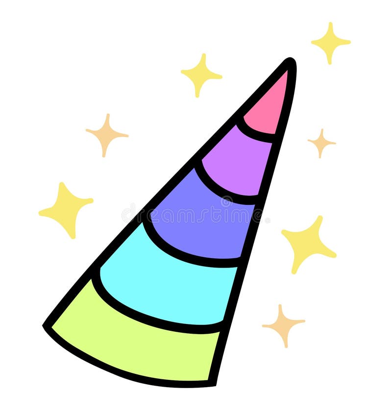 Colorful Rainbow Unicorn Horn Vector Stock Vector Illustration