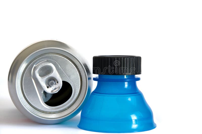 Colorful Recycling Blue Plastic Soda Can Savers Stock Photo Image of