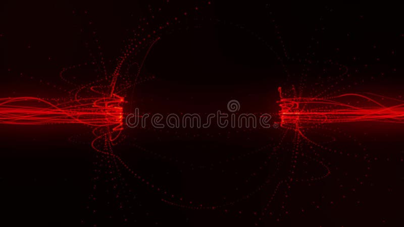 Red Flowing Lines in a Magnetic Field Loopable Motion Background