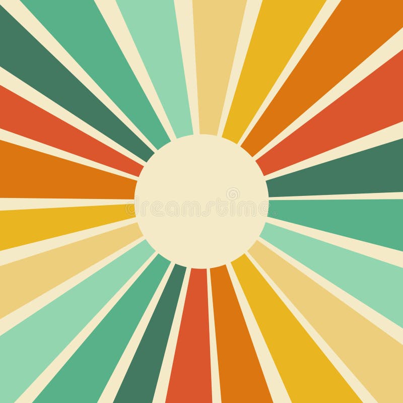 Colorful retro style sunshine for summer lovers