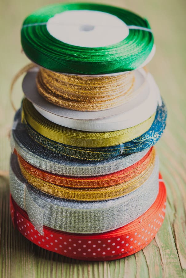 Colorful ribbon rolls stock photo. Image of color, fabric - 61773800