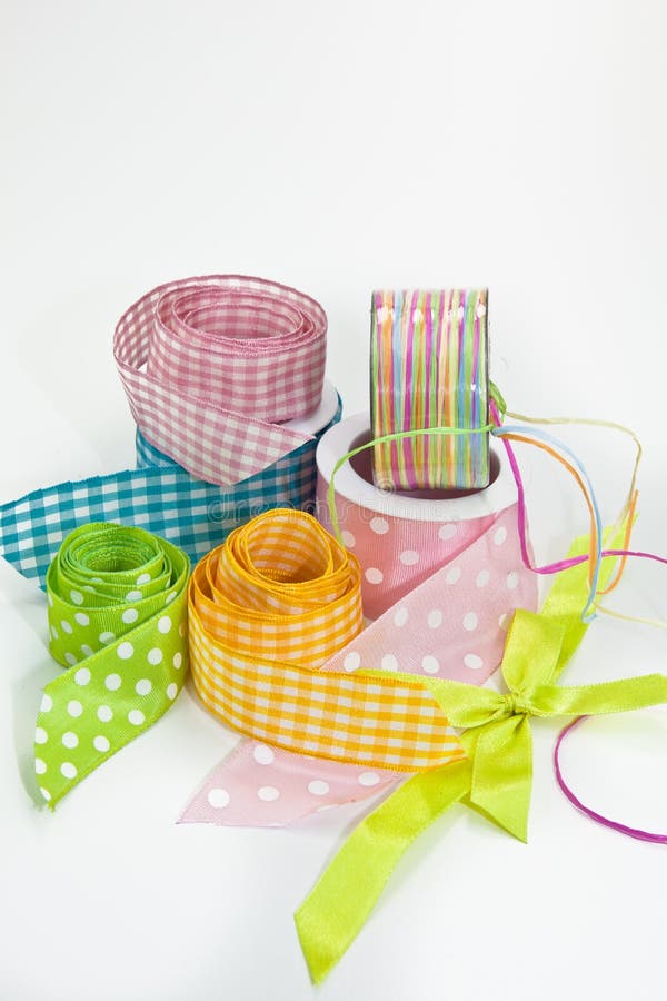 Colorful Ribbons for Wrapping Gifts Stock Photo Image of lace, curled