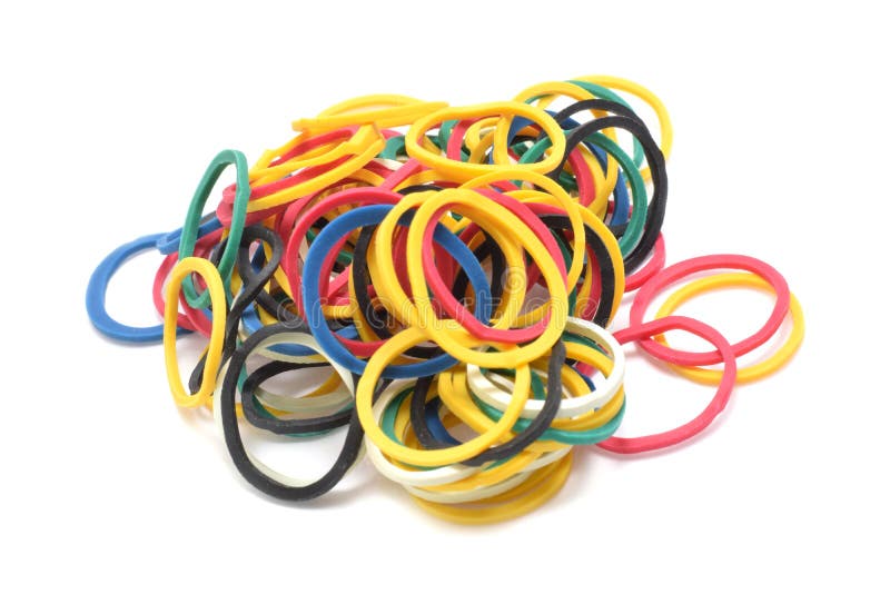 Colored Rubber Bands Hair On Table Stock Photo 553019767