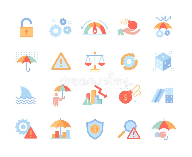 Colorful Risk Management Concept Stock Vector - Illustration of chance