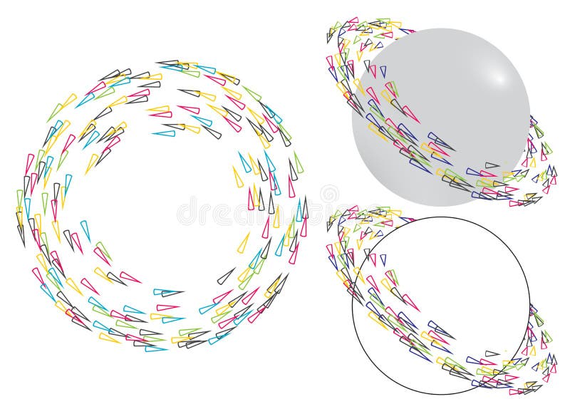 Colorful Rotating Arrows Circle Elements stock illustration Colorful Rotating Arrows Circle Elements stock illustration