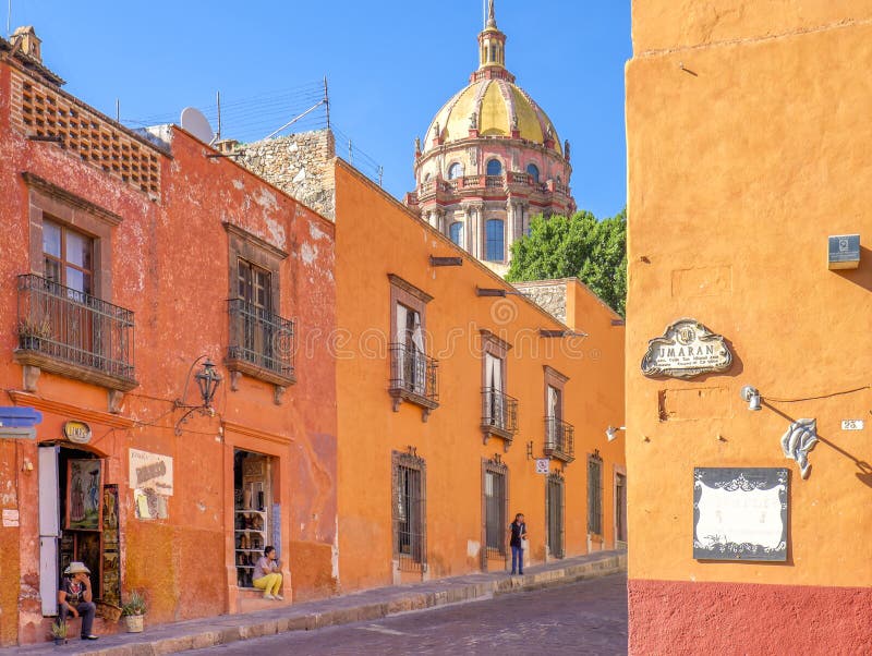 Colorful San Miguel Street, Mexico royalty free stock photos Colorful San Miguel Street, Mexico royalty free stock photos