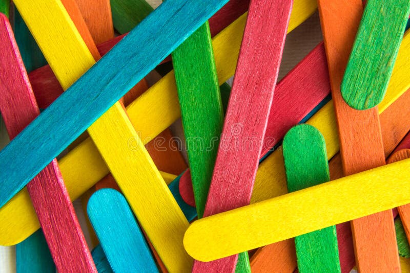 Multicolored Popsicle Sticks in Bulk in Shades of Purple Red Light