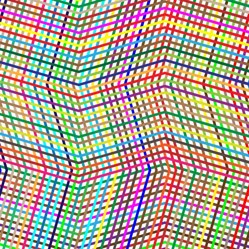 Colorful scribble, cross hatch geometric lines pattern. Intersecting zig-zag, squiggle lines multicolor background. Interlocking vector illustration