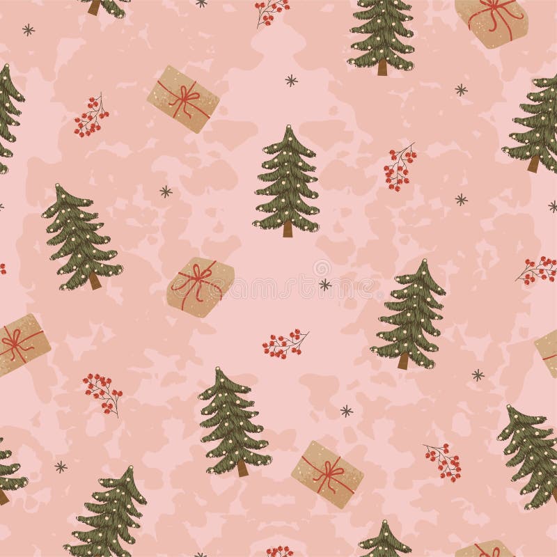 Colorful Seamless Background with Colorful Illustrations of Christmas ...