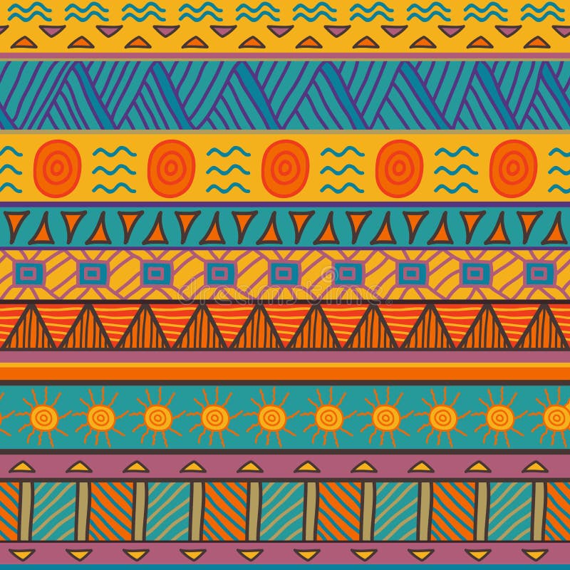 Colorful seamless ethnic pattern stock illustration