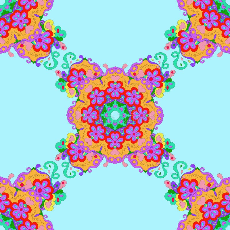 Colorful seamless pattern mandala, can be used for wallpaper, pattern fills, web page background stock illustration Colorful seamless pattern mandala, can be used for wallpaper, pattern fills, web page background stock illustration