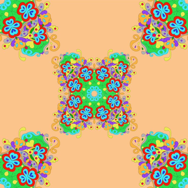 Colorful seamless pattern mandala, can be used for wallpaper, pattern fills, web page background, surface textures. royalty free illustration Colorful seamless pattern mandala, can be used for wallpaper, pattern fills, web page background, surface textures. royalty free illustration
