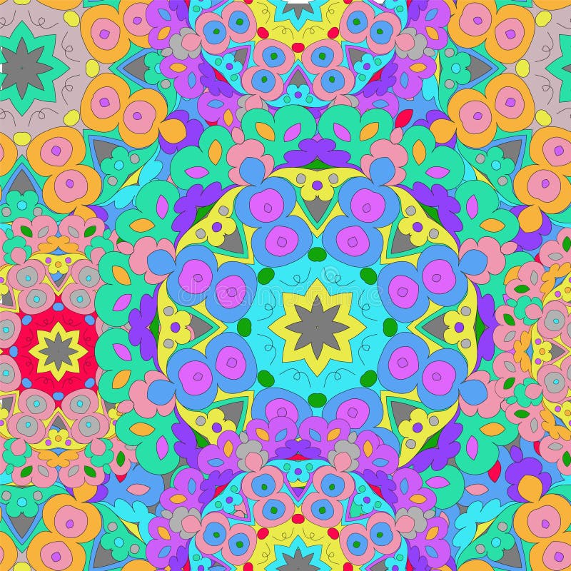 Colorful seamless pattern mandala, can be used for wallpaper, pattern fills, web page background, surface textures vector illustration Colorful seamless pattern mandala, can be used for wallpaper, pattern fills, web page background, surface textures vector illustration