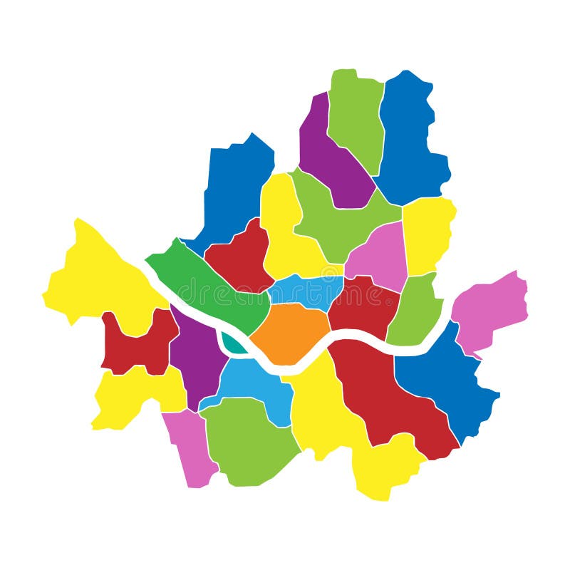 Colorful Seoul administrative and political vector map. Vector illustration. stock illustration Colorful Seoul administrative and political vector map. Vector illustration. stock illustration