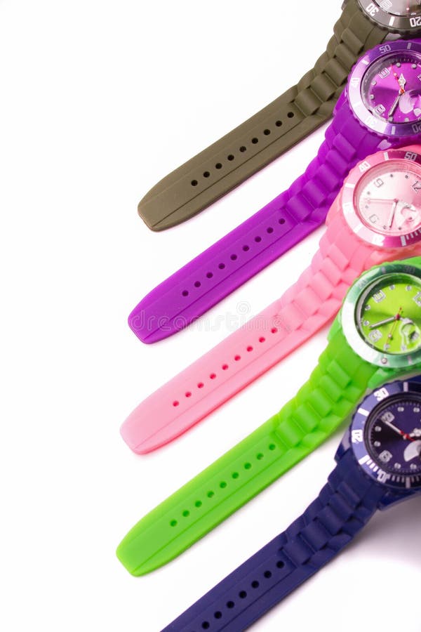 Colorful Set of Plastic Watches Stock Photo Image of arrow