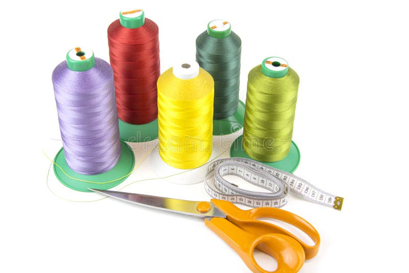 Colorful Sewing Thread, Background, Tailor-related Images. on a White ...
