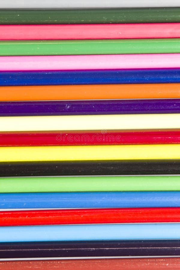 Colorful shafts of bright coloring pencils