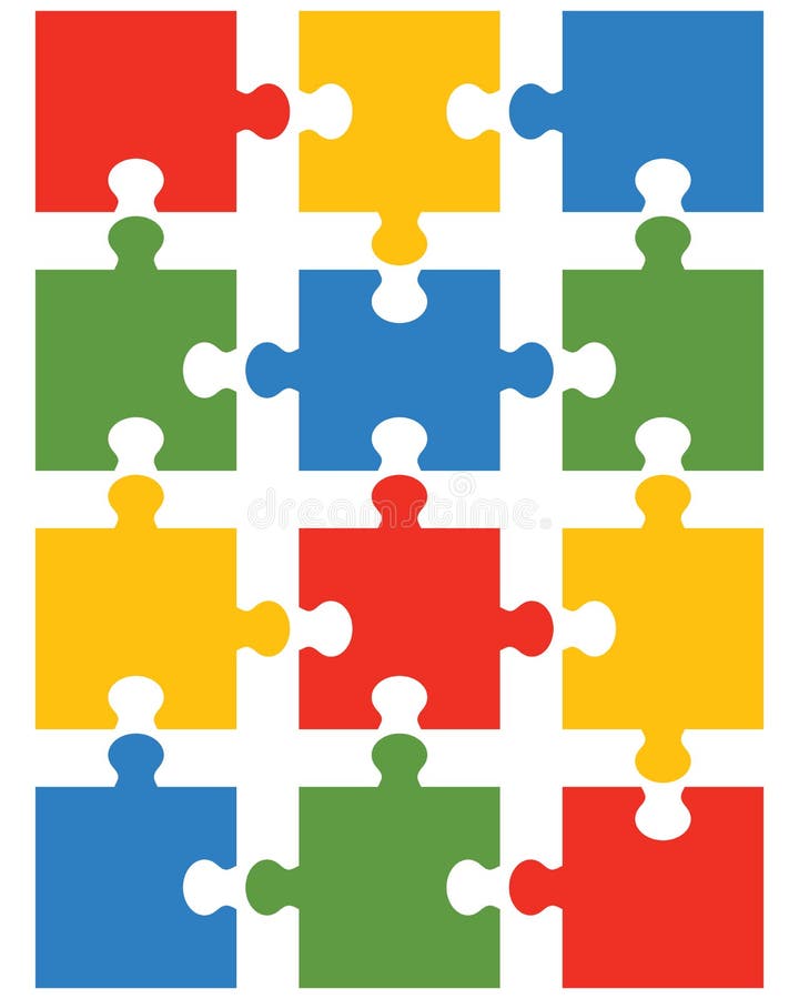 12 piece puzzle template stock vector. Illustration of frame - 37853843