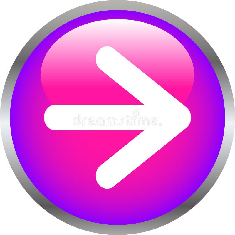 Colorful Shiny Round Button with Right Arrow Mark Set Stock Vector