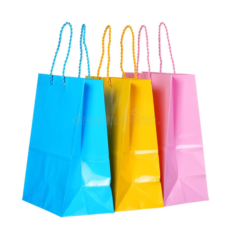 Row of shopping bags stock photo. Image of presents, merchandise - 17787008