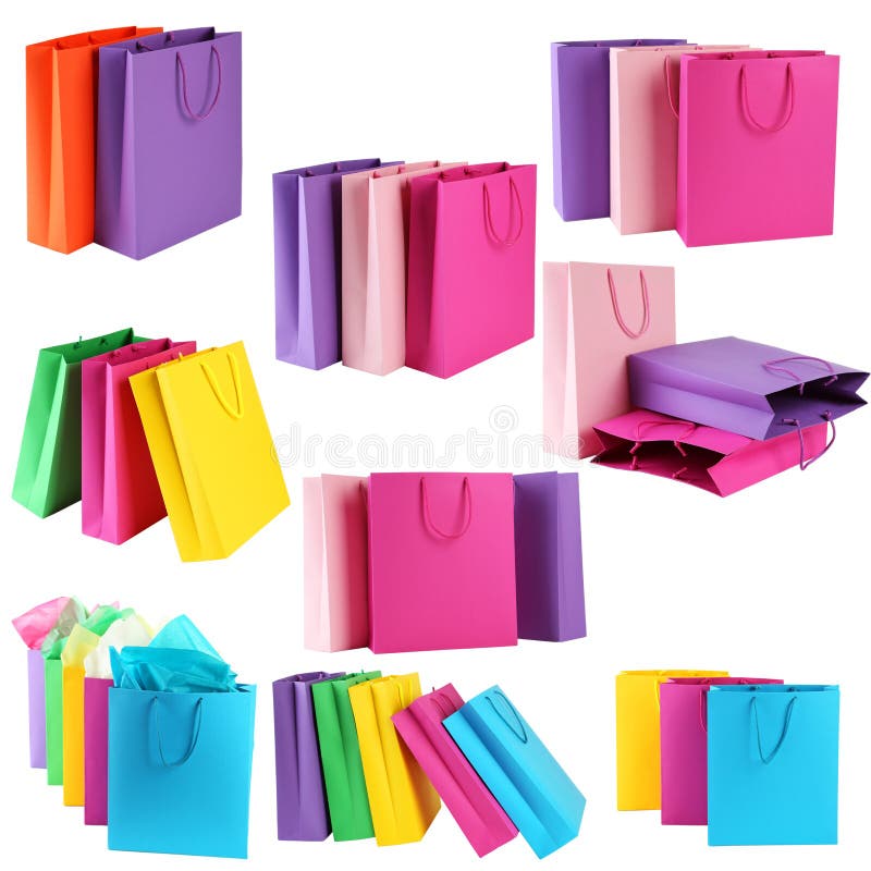 Colorful shopping bags stock photo. Image of merchandise 74375100